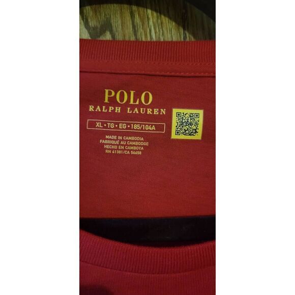 NWOT POLO Ralph Lauren red crew neck short-sleeve tee - Picture 3 of 5